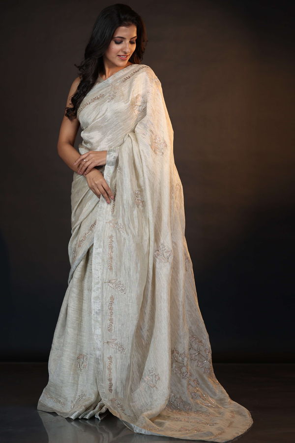TUBE ROSE SAREE SILVER