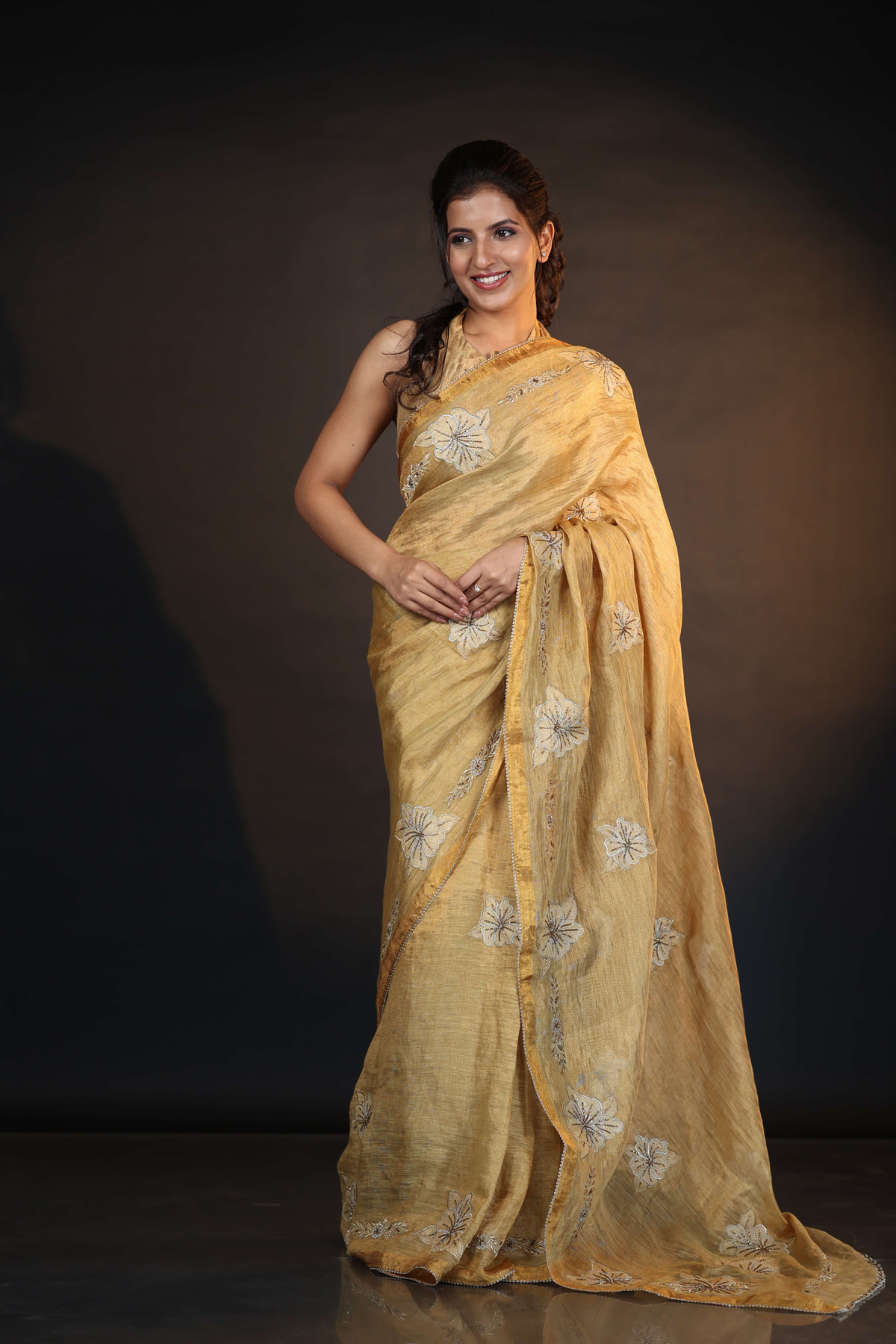 HIBISCUS SAREE GOLD