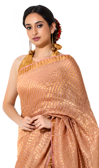 GOLD TISSUE HALTER BLOUSE