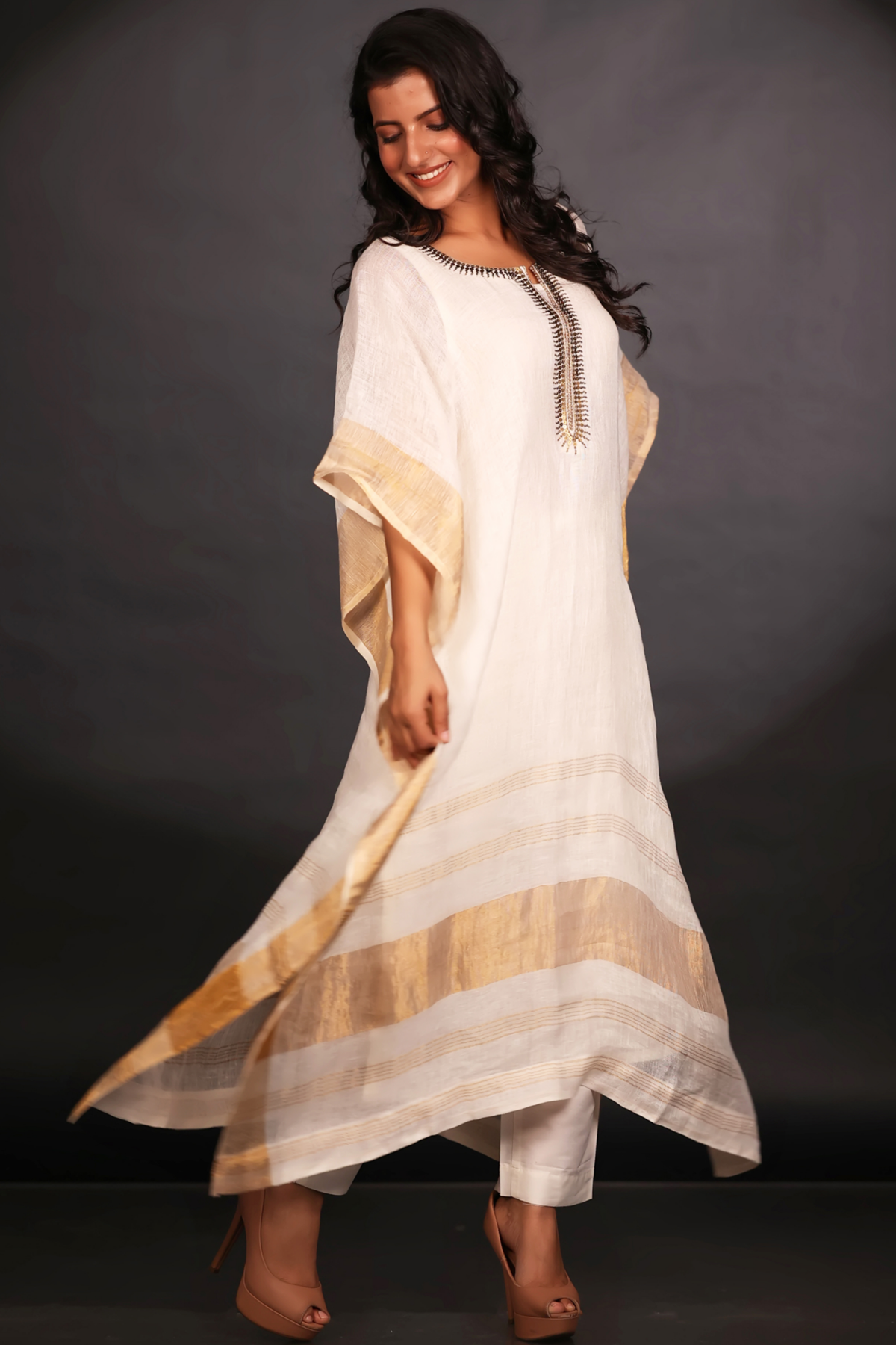 IVORY LINEN KAFTAN