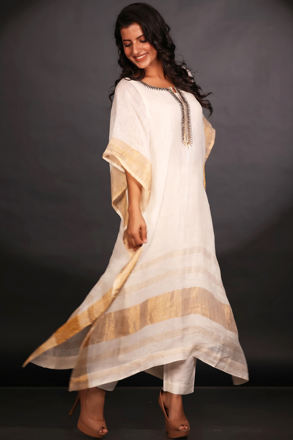 IVORY LINEN KAFTAN