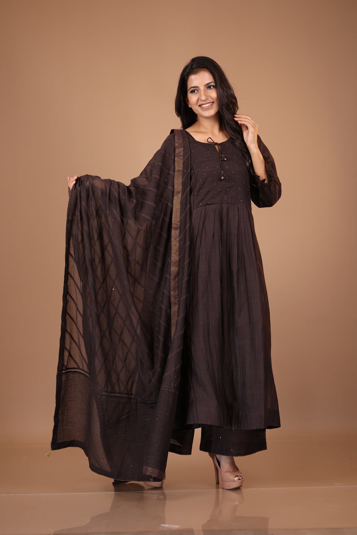 CHOCALATE BROWN SET CHANDERI
