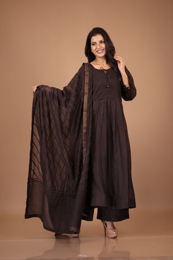 CHOCALATE BROWN SET CHANDERI