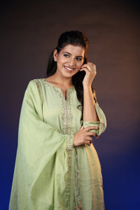 GREEN SET ORGANZA PLAZZO