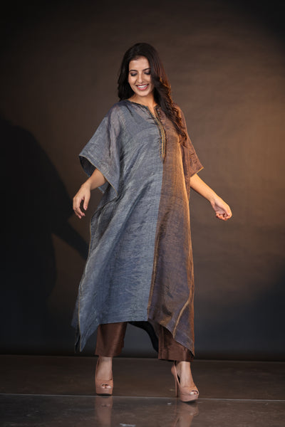 LINENTISSUE TWO TONE KAFTAN