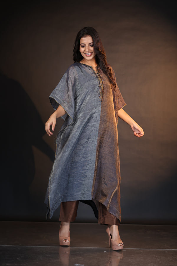 LINENTISSUE TWO TONE KAFTAN