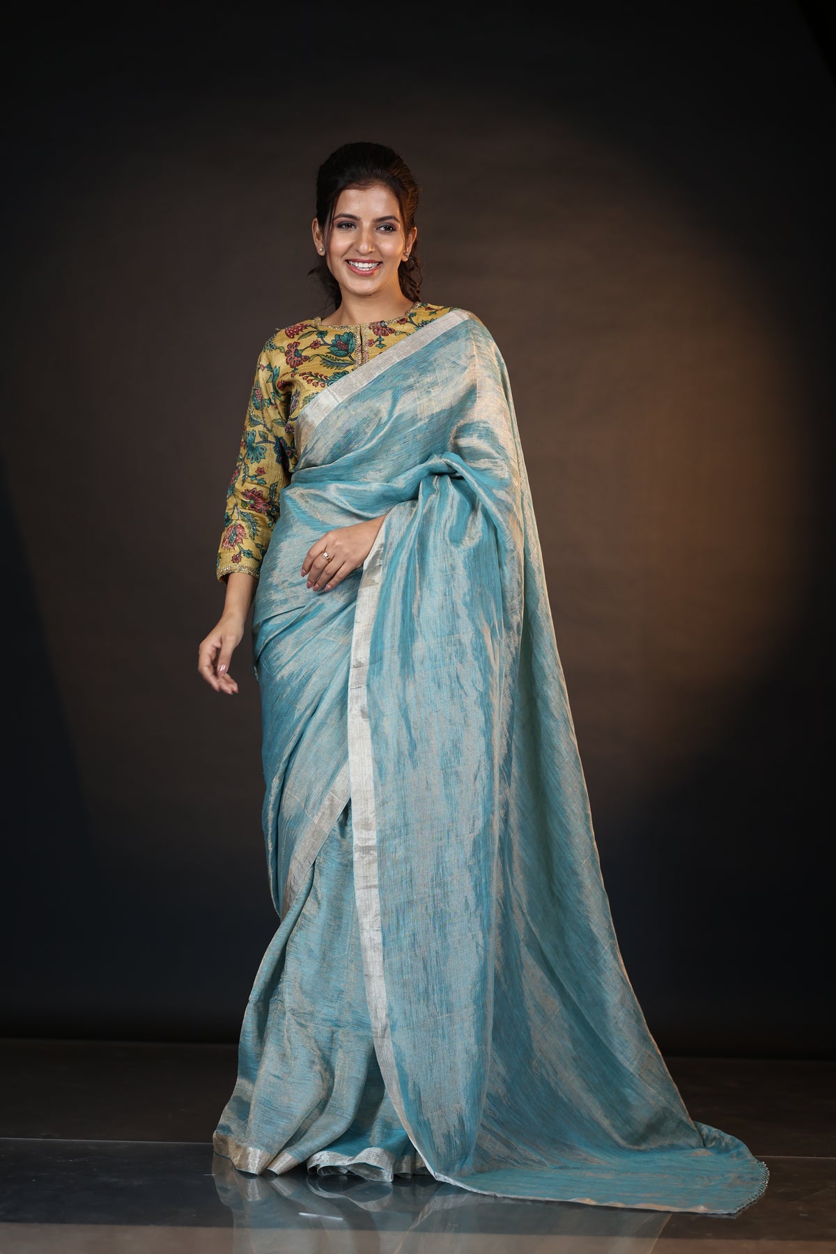 ICE BLUE SILVER SAREE