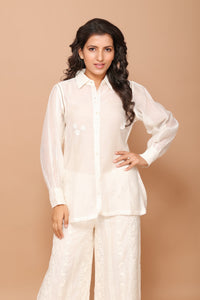 CORD SET IN IVORY CHANDERI