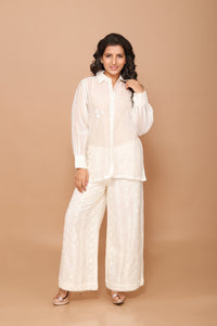 CORD SET IN IVORY CHANDERI