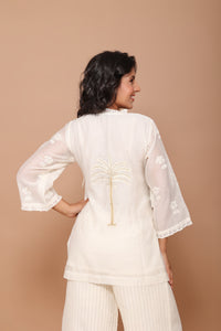 CORD SET IN IVORY CHANDERI