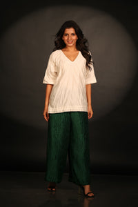 CRUSH CHANDERI IVORY TOP