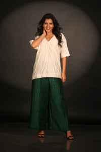 CRUSH CHANDERI IVORY TOP