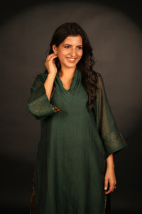 EMERALD GREEN BROCADE SET