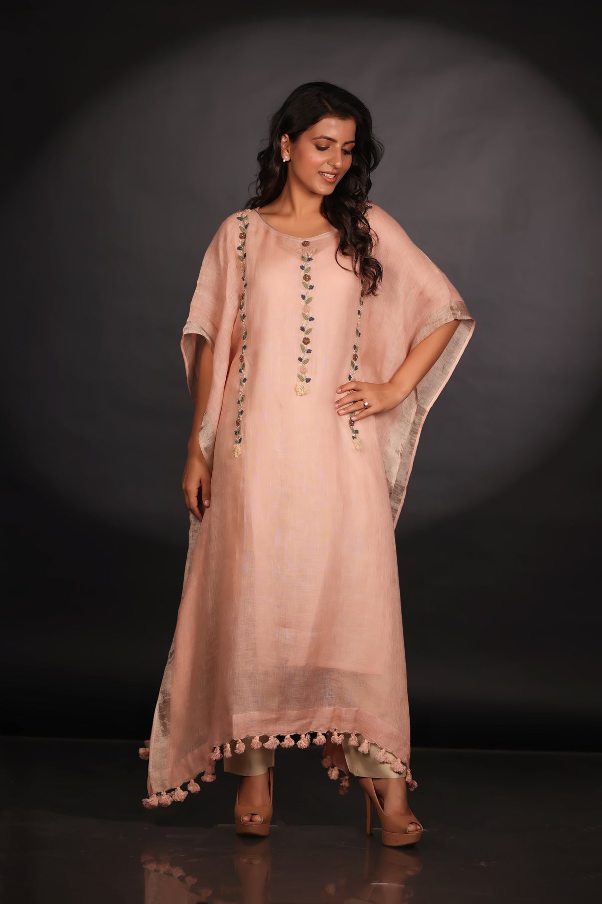 PINK LINEN KAFTAN