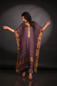 PURPLE LINEN KAFTAN