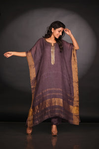 PURPLE LINEN KAFTAN