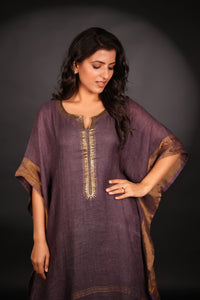 PURPLE LINEN KAFTAN