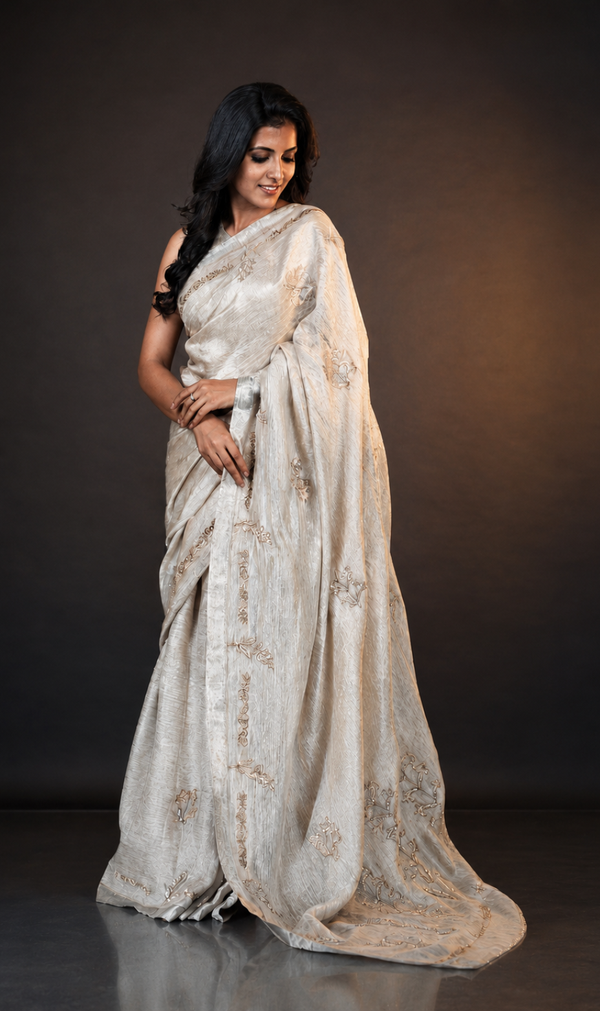 TUBE ROSE SAREE SILVER