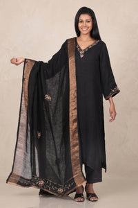 BLACK LINEN SET